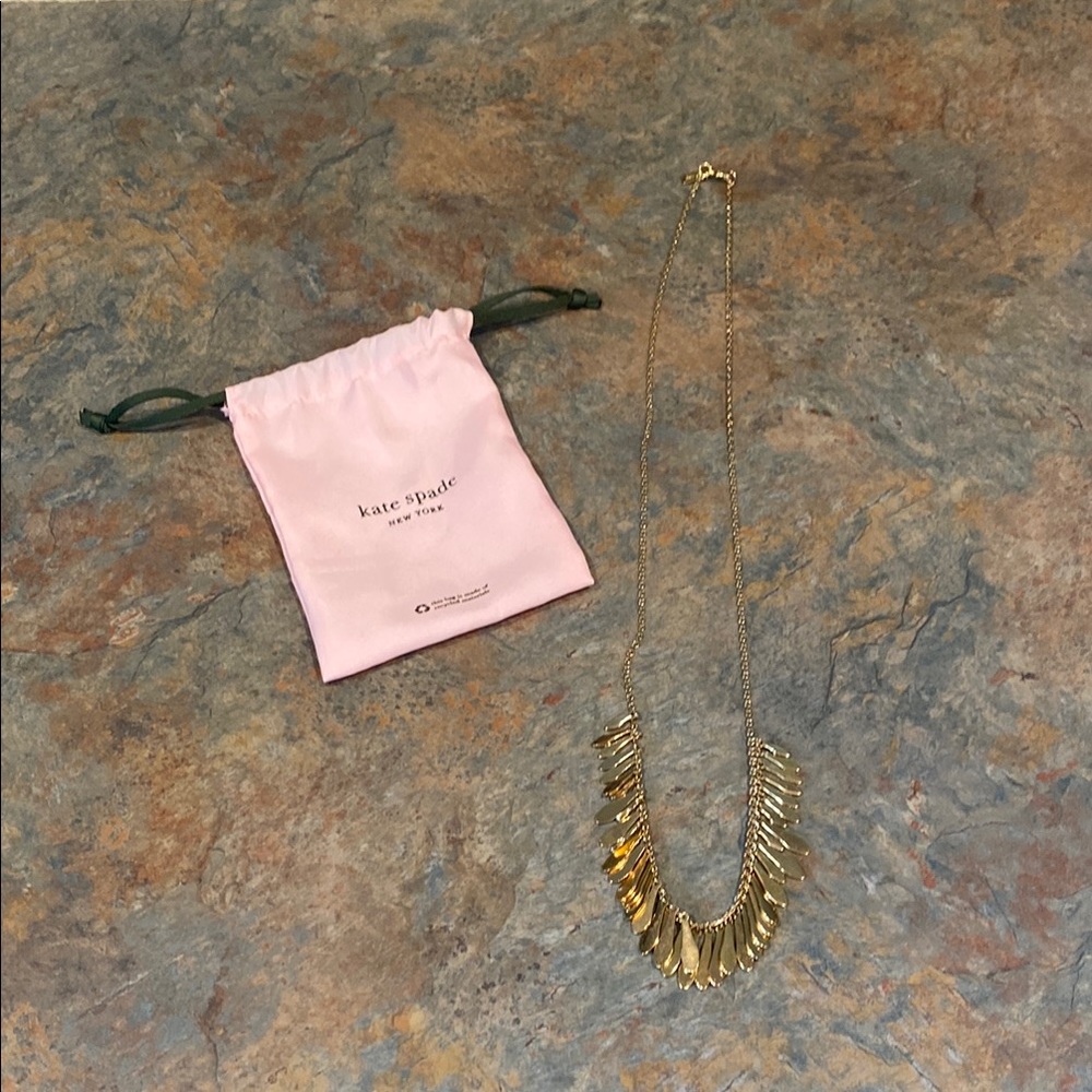 Kate Spade Gold Statement Necklace and Dust Bag